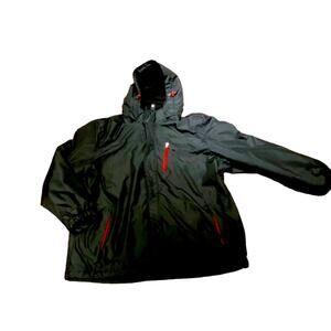 Outdoor Life men’s XXL black lightweight full zip jacket in black with red trim